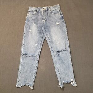 Insane Gene Jeans Womens Size 3/25 Mid Rise Distressed Raw Hem